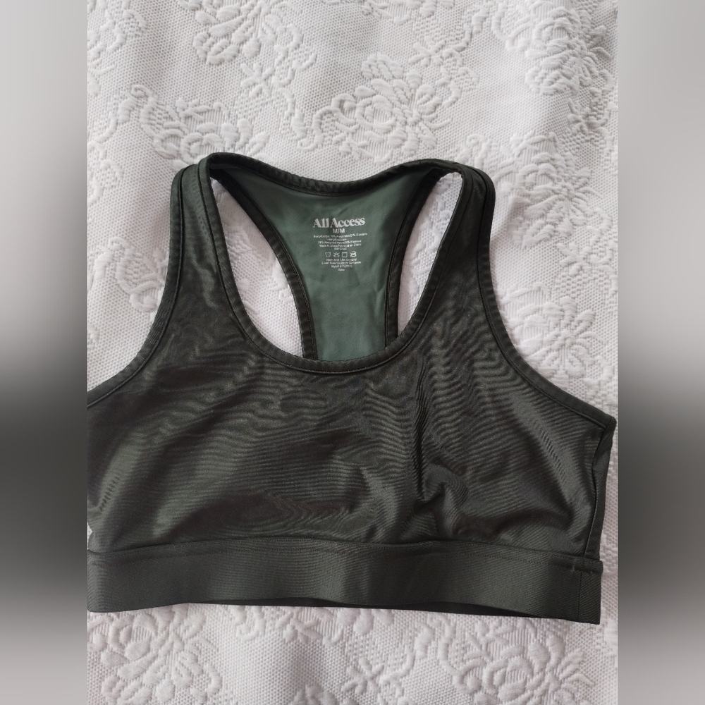 All Access Women's Dark Green Sports Bra Medium